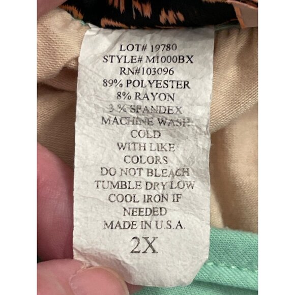 C'est La Vie Quarter Sleeve Top Mint Green Taupe Size 2x - Picture 6 of 6